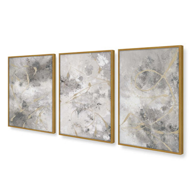 Gilded Whispers, ensemble de 2 reproductions sur cadre en papier mat d'archives