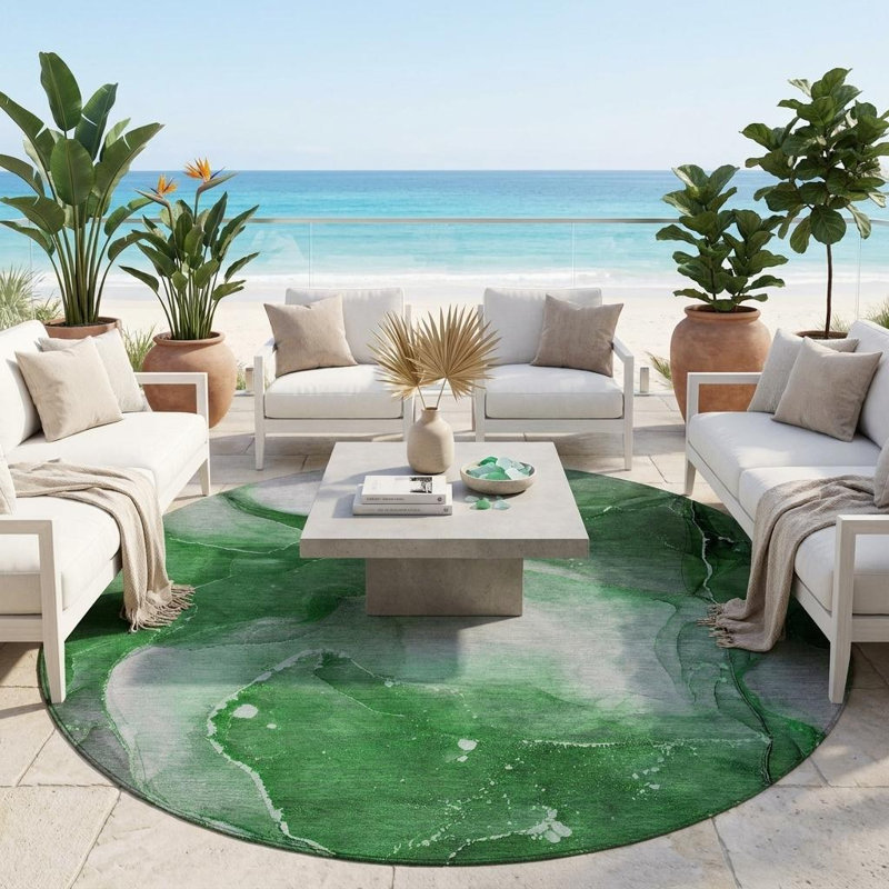 Tapis extérieur rond 8 po Emerald