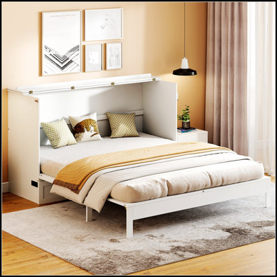 Lit escamotable peu encombrant avec grands tiroirs, parfait pour les petits appartements et les chambres d'amis