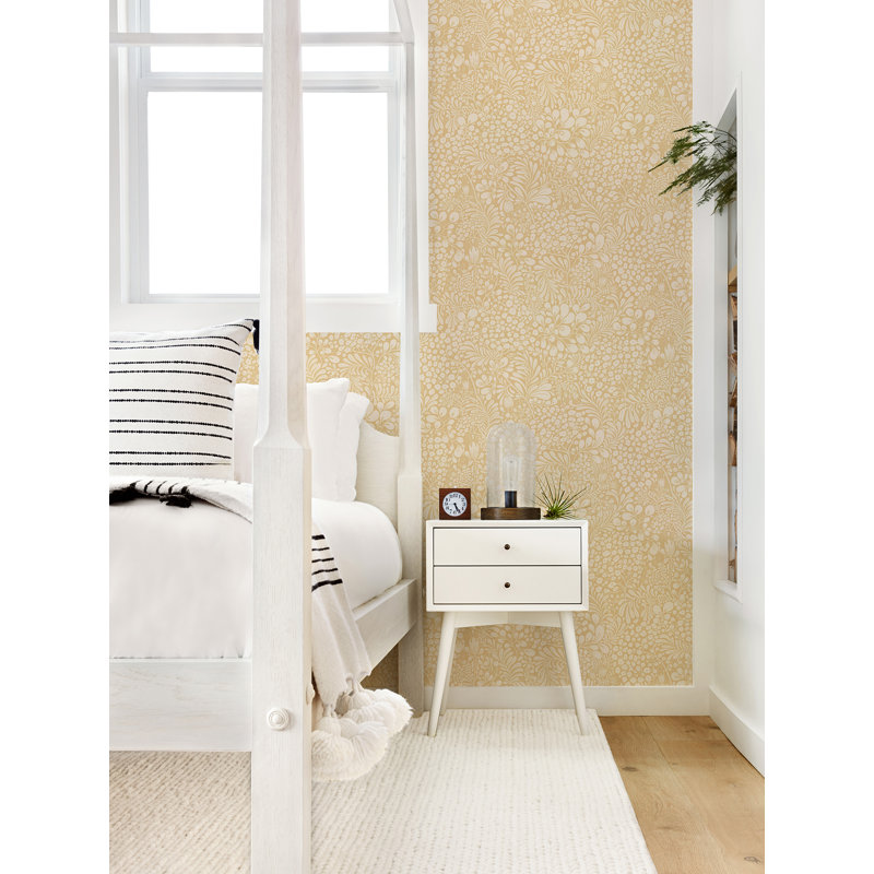 Kopec 33' L x 20.9" W Botanical Wallpaper Roll, Butter