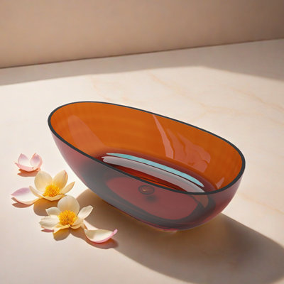 Modern Creative Clear Resin Bathtub 63'' x 31.5'' Resin Bathtub