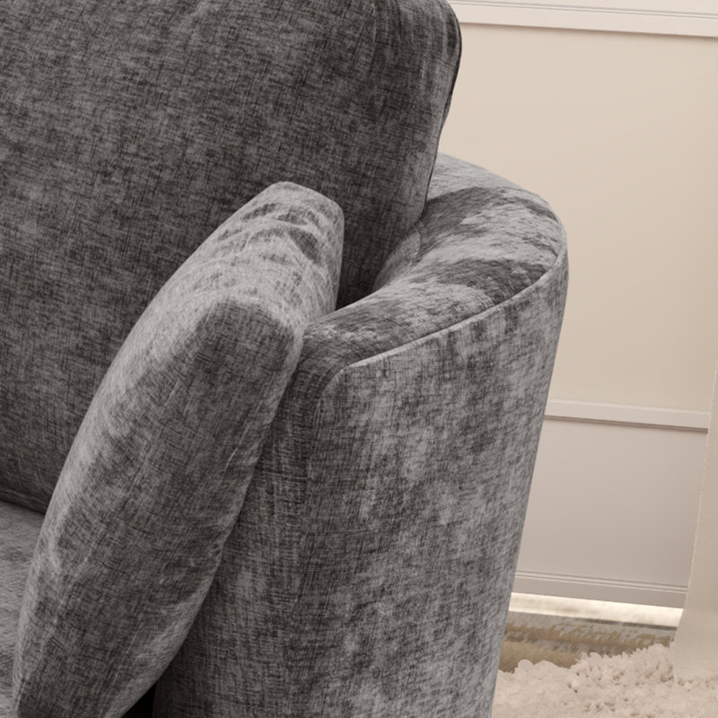 Fauteuil pivotant en tonneau 40,35 po Cheniile, Gris