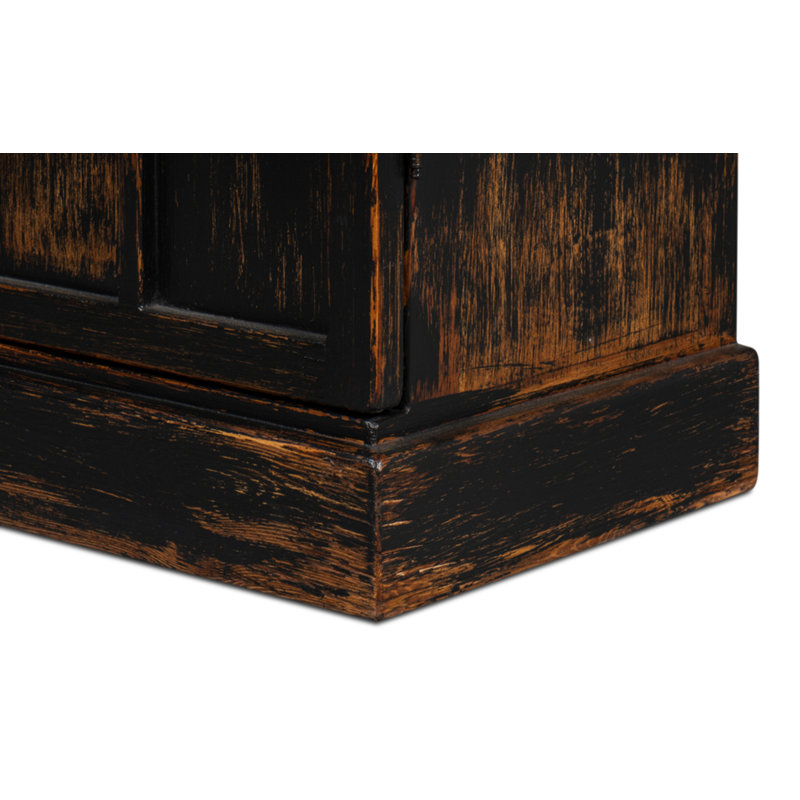Glass China Cabinet, Antique Black