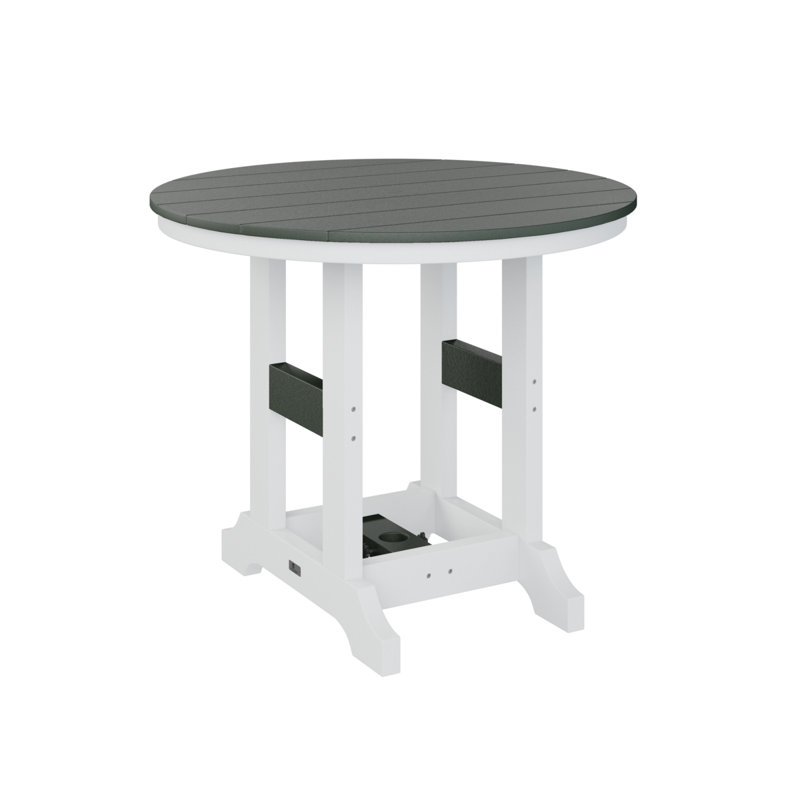 Table de salle à manger ronde de 38 po Berlin, Acier inoxydable martelé, H 30,87 po x l 38 po x P 38 po