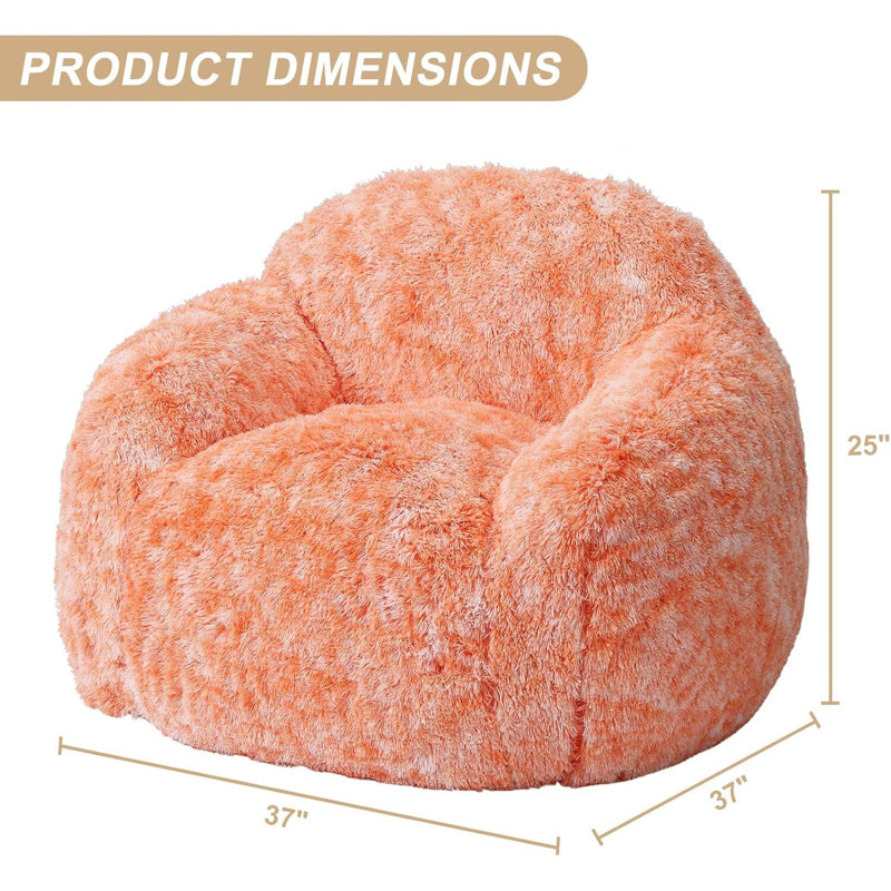 Fauteuil à billes, avec accoudoirs, Orange
