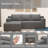 Boneless 87" Modular Sectional Sofa, L-Shape Cloud Sectional Couch, Cozy Boneless Couches For Living Room (Dark Grey, Left Facing Chaise)-1415993450-1415993455