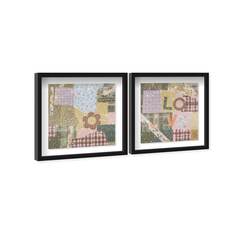 Retro Scarf Set Set by Oliver Gal, 27"H x 27"W, Black Shadowbox