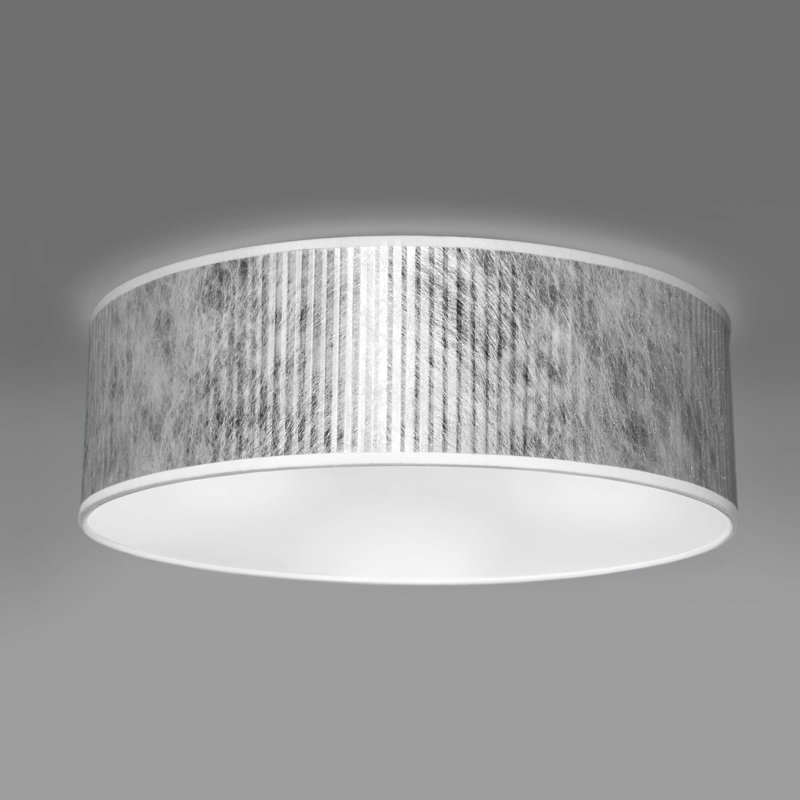 Tres Plisado Flush Mount, Silver, 10cm H x 30cm W x 30cm D