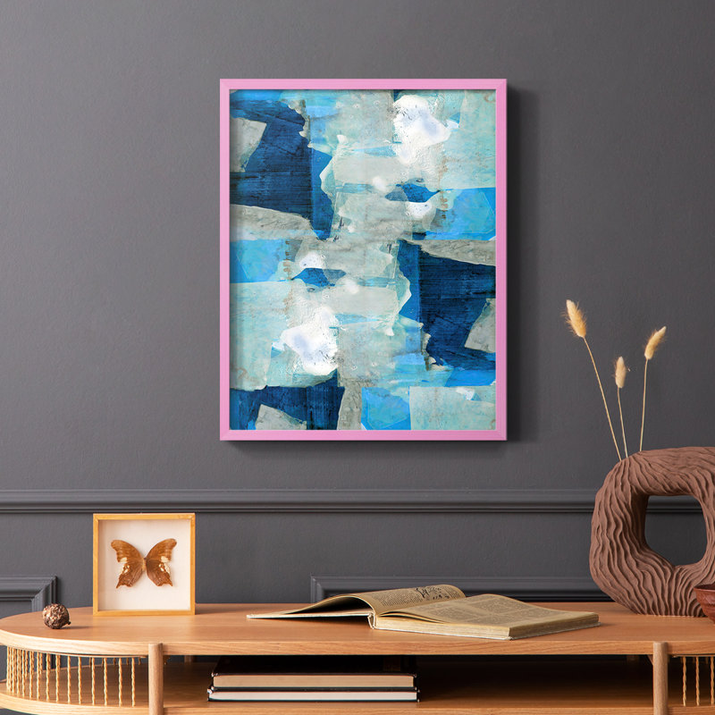 Impasto I, reproduction encadrée - bois massif, Rose, H 10 po x l 8 po