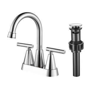 Robinet pour salle de bain à 2 poignées avec ensemble de bonde centrales