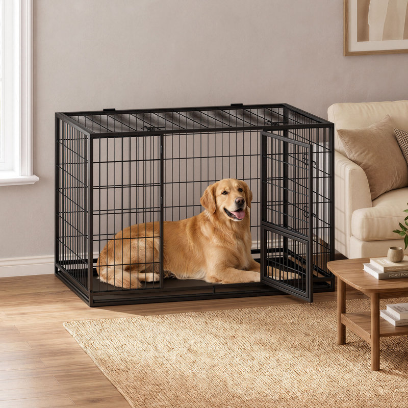 Caisse pour chien robuste avec plateau amovible, H 48,3 po x l 29,33 po x P 31,69 po