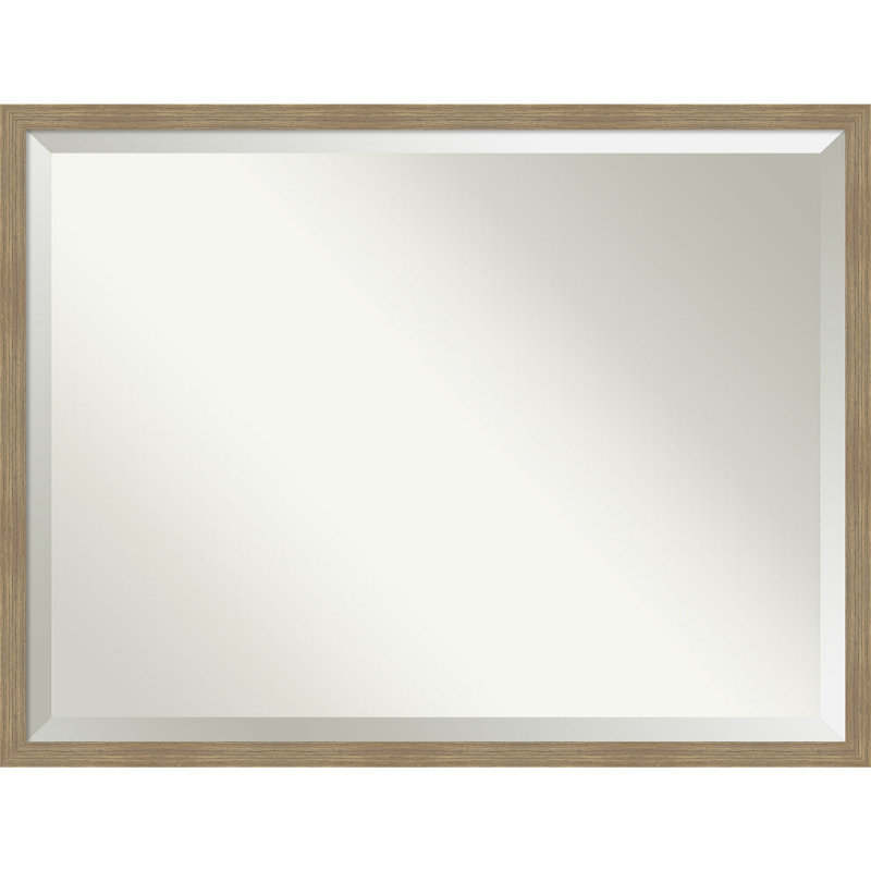 Miroir mural en bois Jobany, 32 po x 42 po, Rectangle, Brun