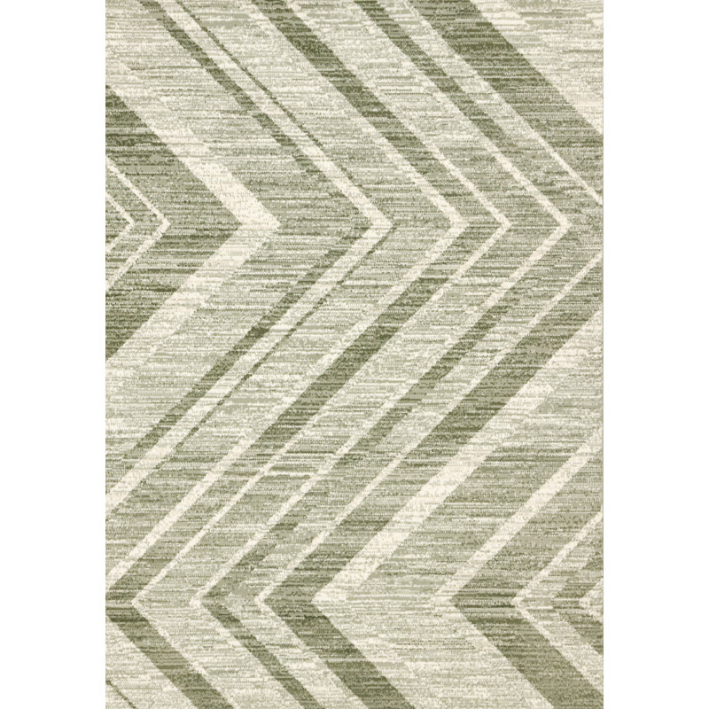 Florence Contemporary Modern Green Cream Beige 8 x 11 Area Rug, Rectangle 7'9" x 10'6"
