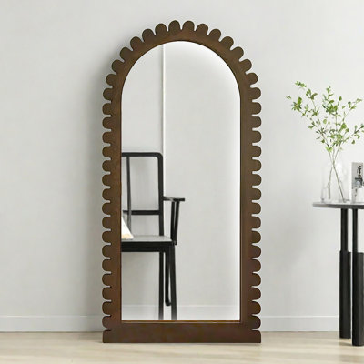 Medieval-Style Wall-Mounted Floor-Standing Arched Full-Length Mirror