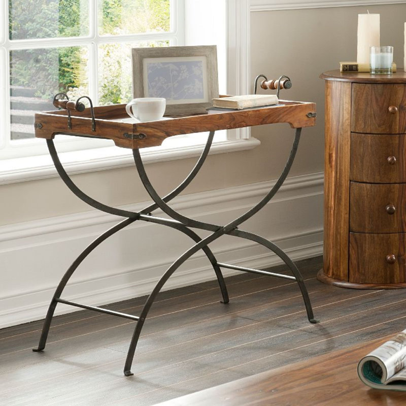 Trenton Tray Top Cross Legs End Table