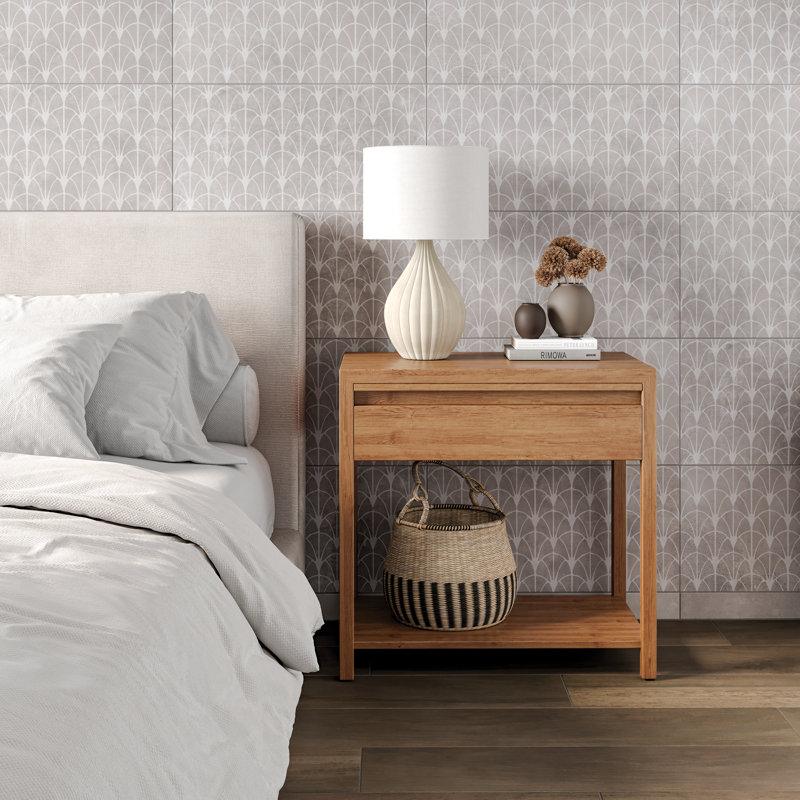Wave 12" x 24" Porcelain Patterned Wall & Floor Tile, Ash