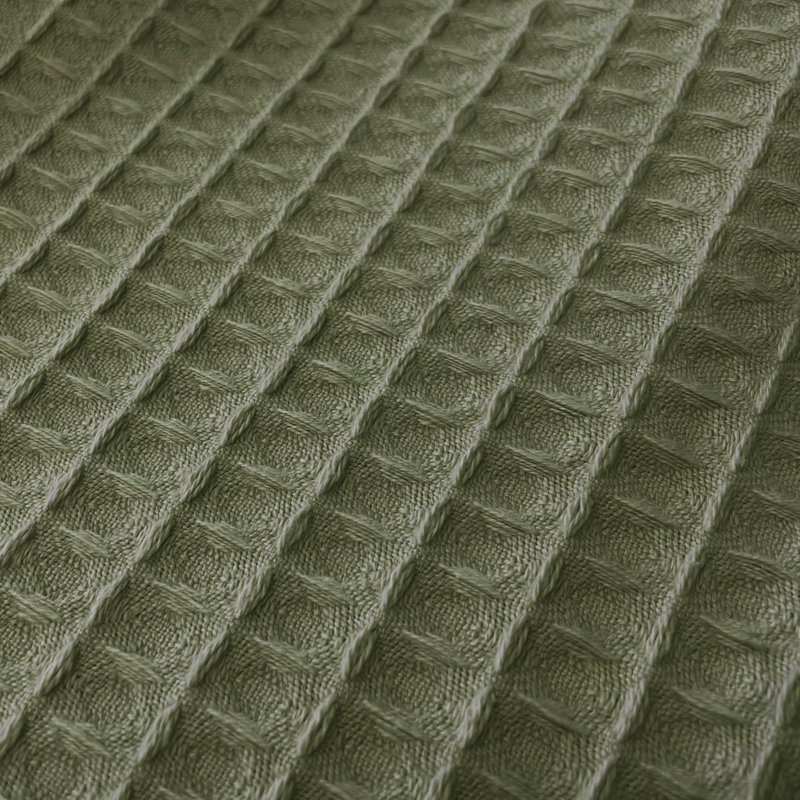 Hotel Waffle Blanket Bedspread, 225 x 250cm Bedspread, Khaki