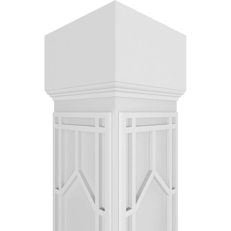 Colonne carrée de style Shaker de Craftsman, H 96 po x l 7,625 po x P 7,625 po