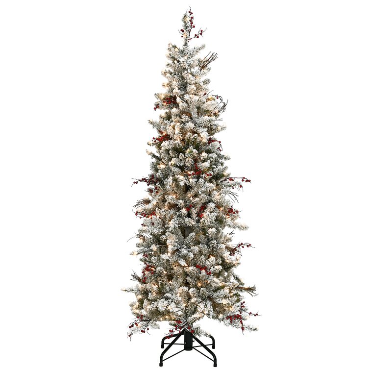 The Holiday Aisle® 6.5' Lighted Spruce Christmas Tree & Reviews