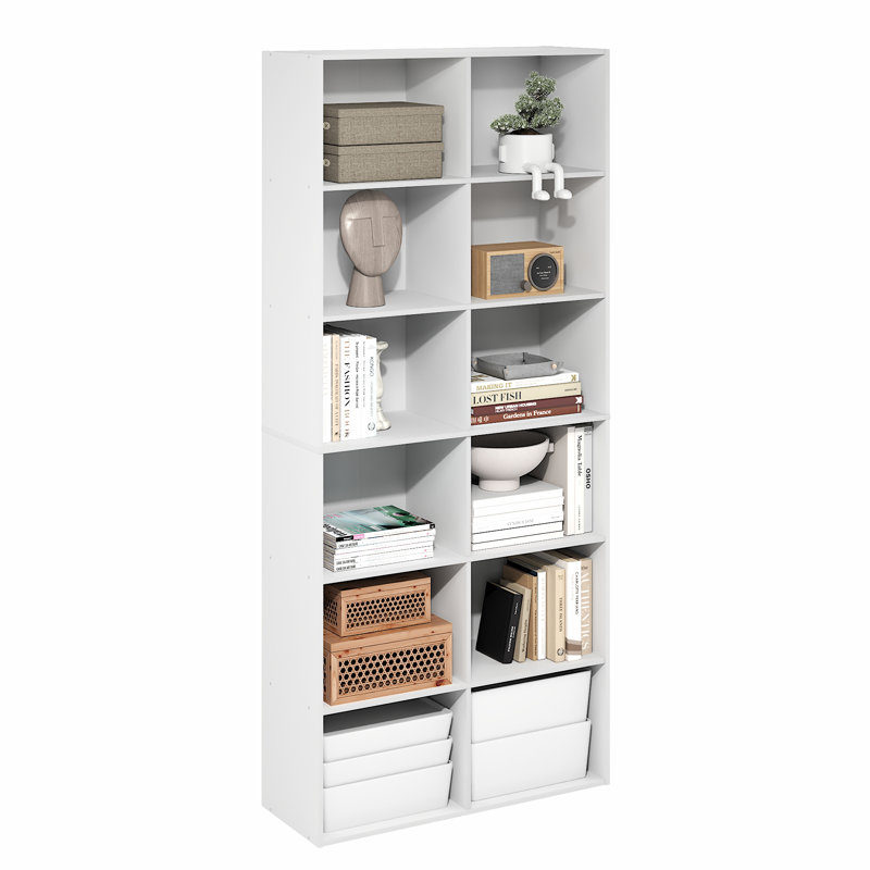 Bibliothèque à compartiments ouverts Kyngsten, Blanc, (12 tablettes) H 70,87 po x l 31,5 po x P 11,81 po