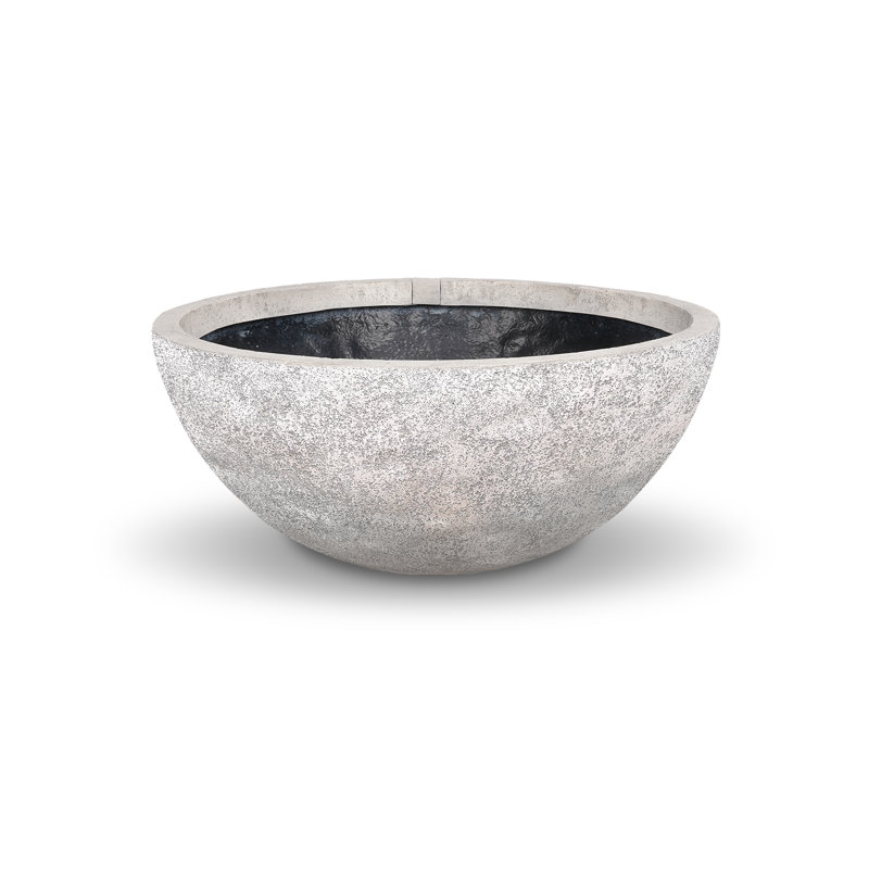 Fountain Bowl Container Water Garden, Green Slate, Dia, 78402, White, 14" H x 32" W x 32" D