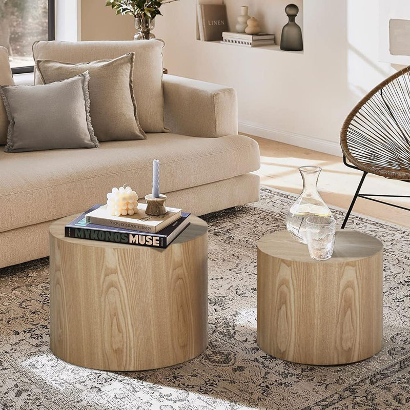 Nesting Tables, 15" H x 18.89" W x 18.89" D, Wooden Lubricious