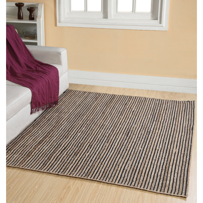 Roepke Striped Jute / Sisal Hand Woven Area Rug, Square 180cm