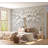 Floral Abstract White Gold Wall Mural-339478105-339508748