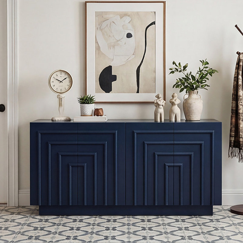 Armoire d'entrée de style américain, Bleu très foncé, H 31,5 po x l 62,99 po x P 15,75 po