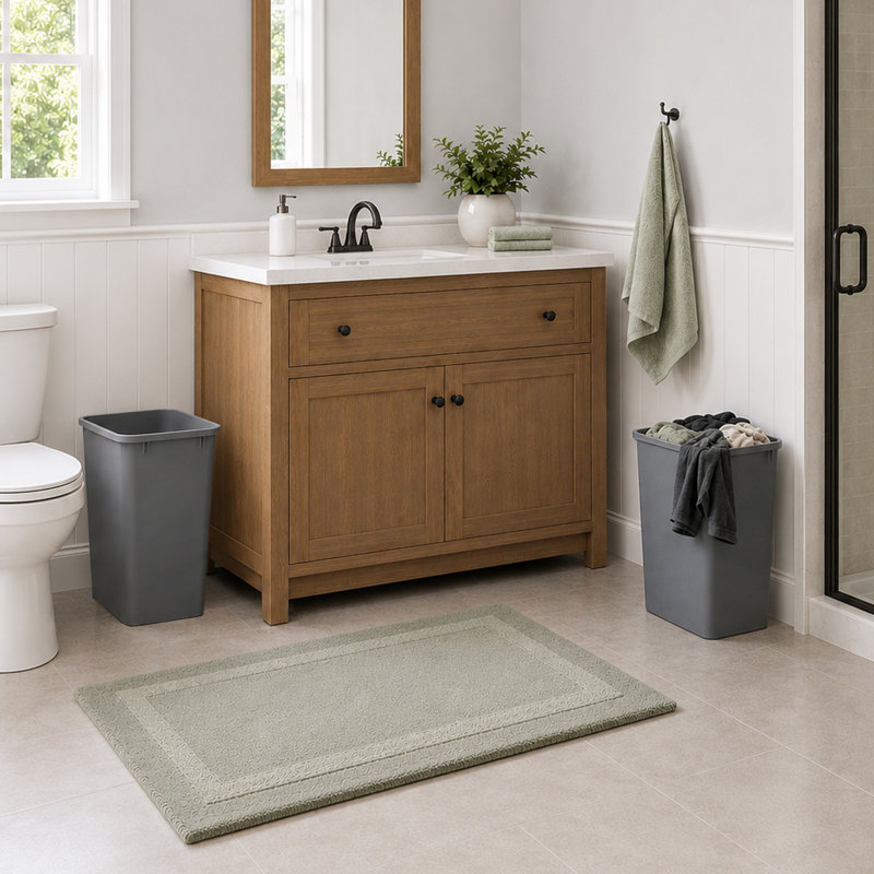 Poubelle pour poubelle pour cuisine, bureau et salle de bain, Ensemble de 2 pièces, Gris