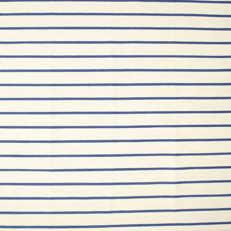 Tapis blanc/bleu contemporain, Carré 8 pi