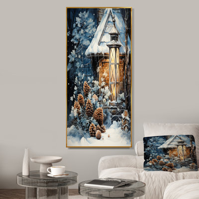 «Calm Retreat Cottage In Winter III», art mural paysage d'hiver