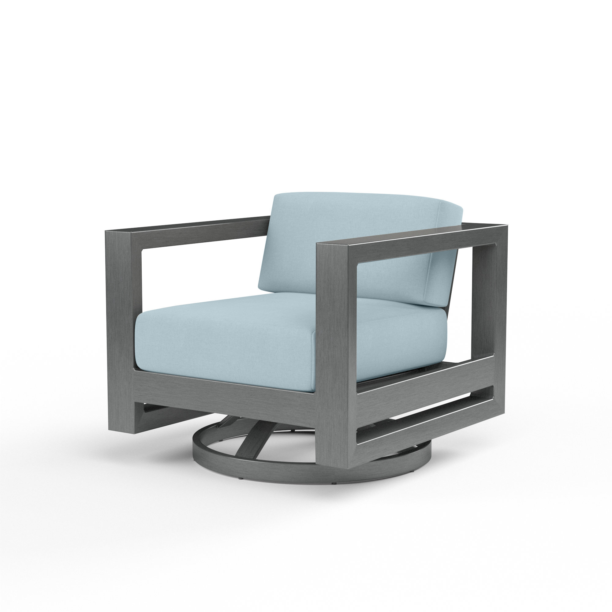 Georgie Swivel Aluminum Outdoor Lounge Chair , Sunbrella® Cushions Included, Canvas Skyline Sunbrella®