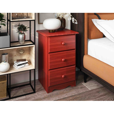 Gallashaw 100% Solid Wood 3-Drawer Nightstand