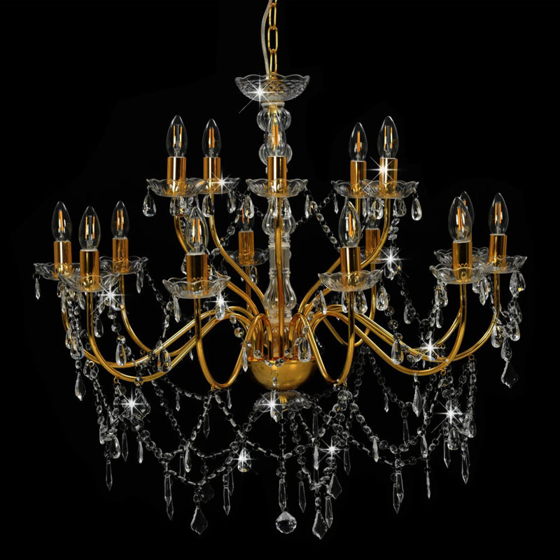 Cullins 15 - Light Candle Style Chandelier, Golden