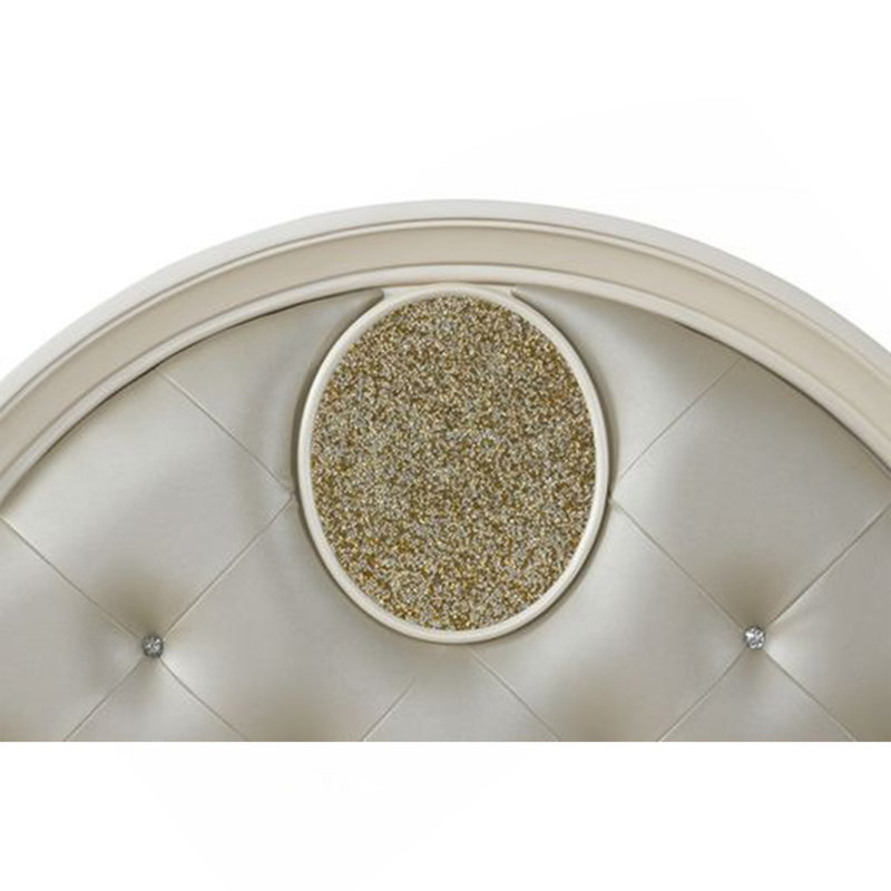 Ensemble de chambre à coucher grand et unique 5 pièces à DEL en bois beige JASMINE