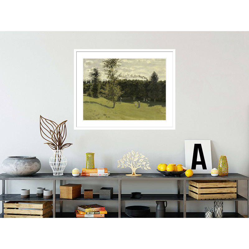 «Train in the Countryside» par Claude Monet, impression giclée encadrée, H 32,85 po x l 41,5 po