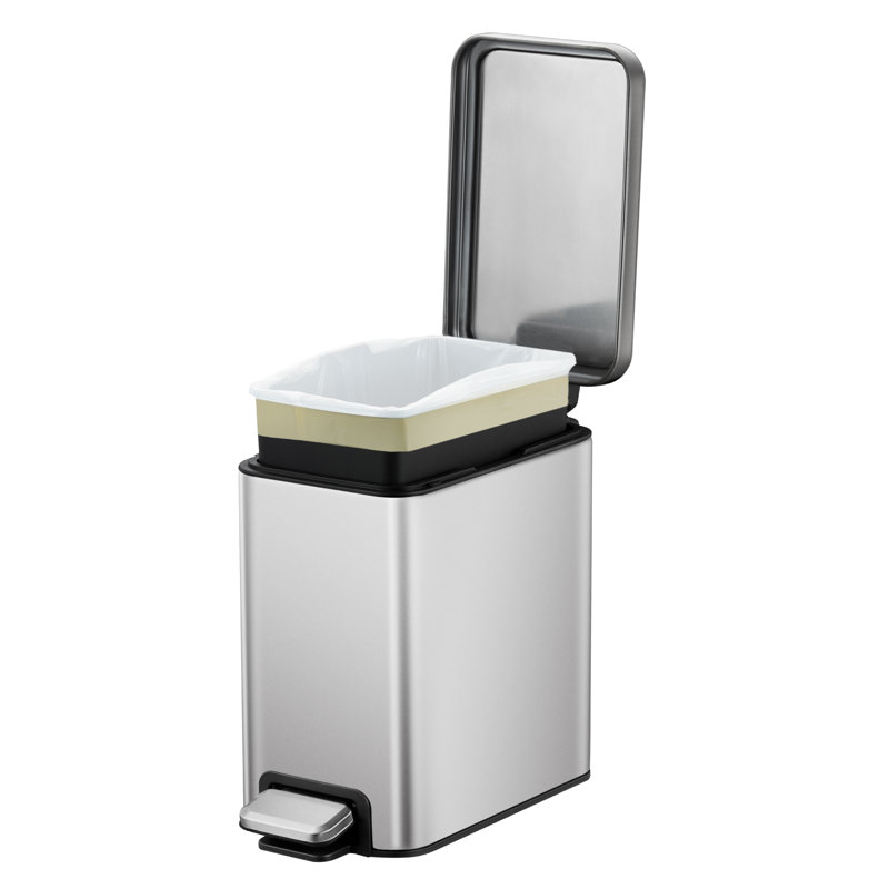 Stella Slim Step Bin Stainless Steel 10L, 35.5" H x 16.8" W x 34" D, 10