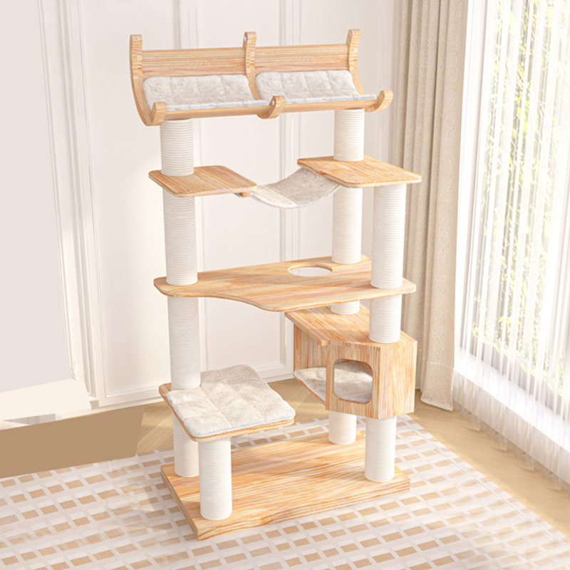 Solid Wood Large Cat Tree