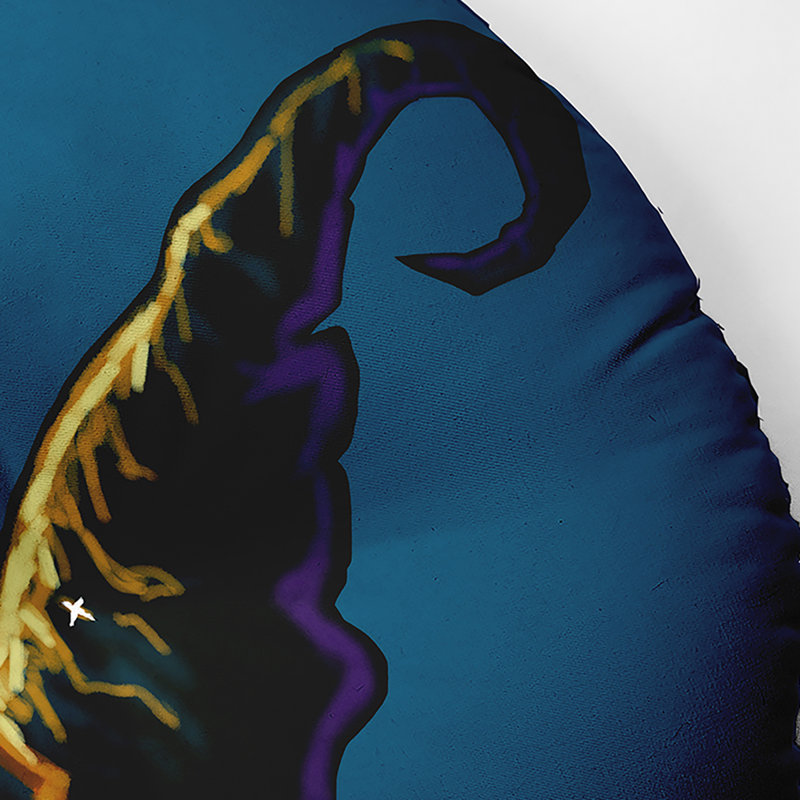 344_Witchcraft Coussin de sol touffeté Halloween Design, 30 po x 30 po, Bleu