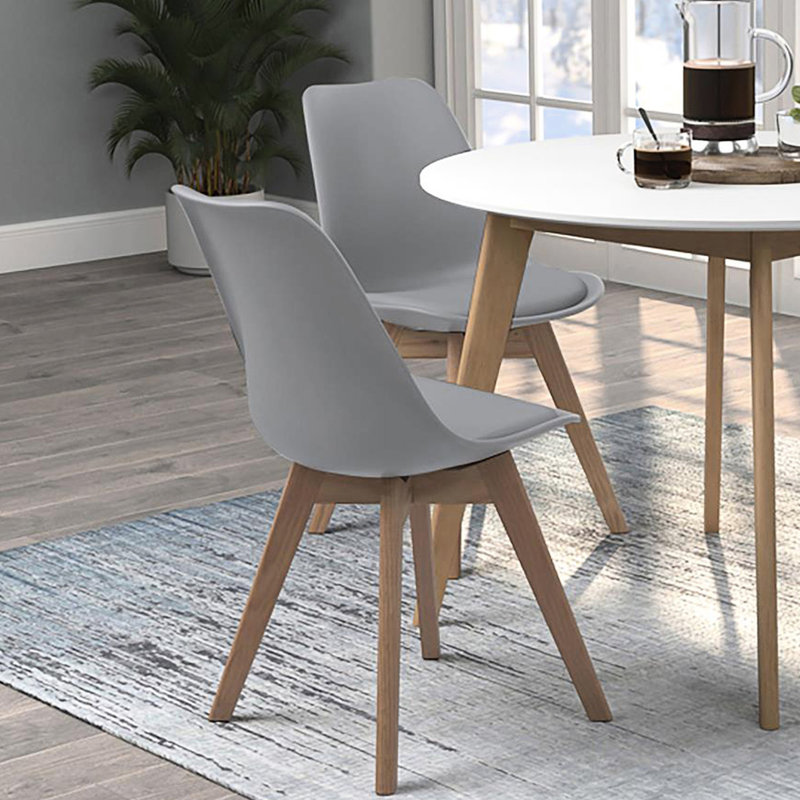 Chaises d'appoint de salle à manger en polypropylène gris, de 2, avec texture chaleur et stress (2), avec résistance