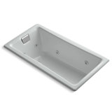Tea-for-Two 60" x 32" Drop-in whirlpool bath with end drain and heater without trim