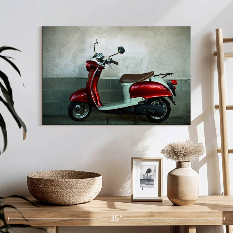Scooter garé rétro, H 16 po x l 24 po