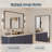 Rectangular Straight-Angled Aluminum Framed Wall-Mounted Bathroom Mirror In Matte Black-461512235