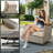 Outdoor Rattan Woven Sofa With Luminous End Table And Swivel Chair-102744623