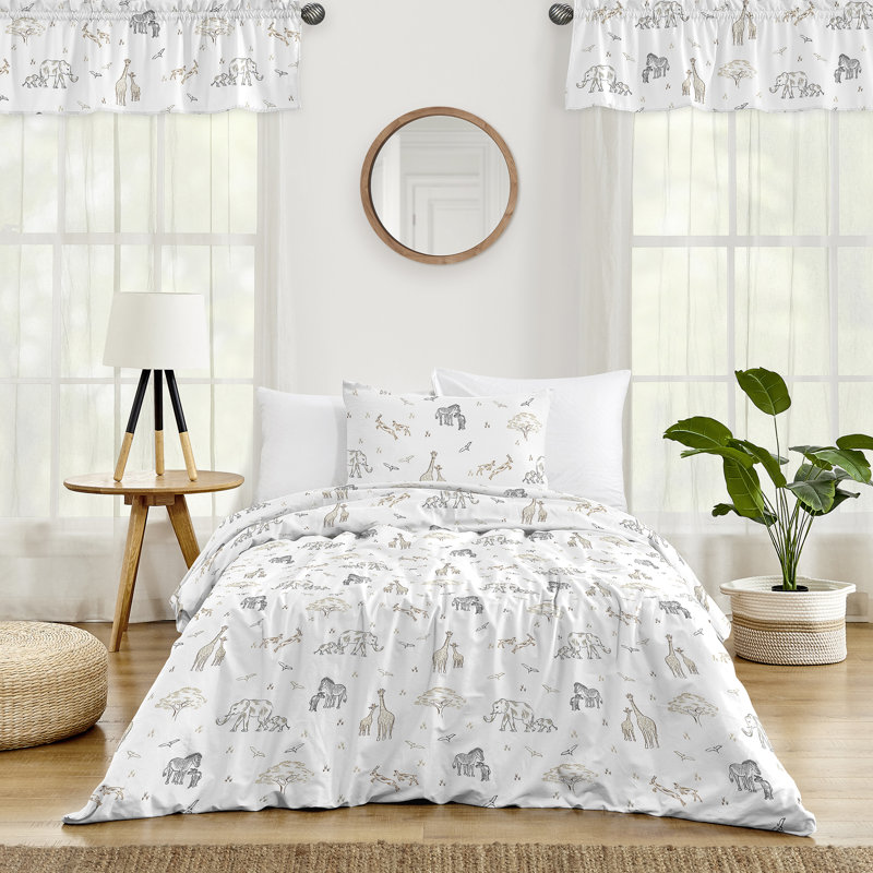 Ensemble d'édredon Serengeti par Sweet Jojo Designs, Édredon simple + 3 pièces supplémentaires
