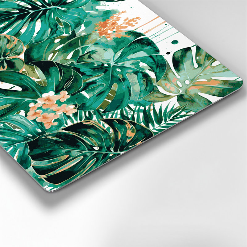 Hawaiian Leaf Cluster, art mural vert en métal, H 11 po x l 14 po
