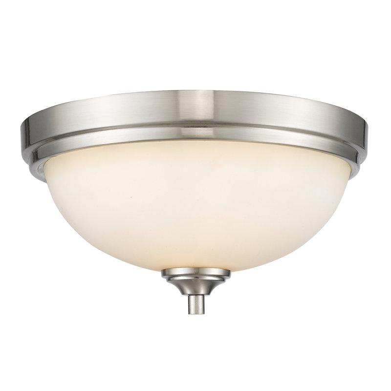 Beegle Glass Flush Mount, Brushed Nickel