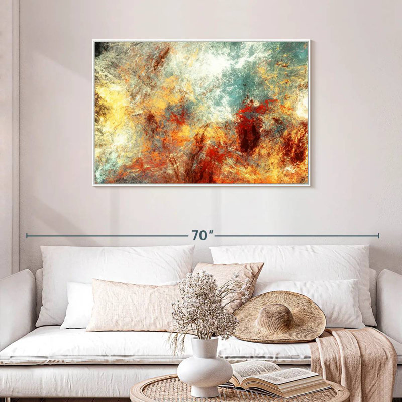 Frozen Fire Madiun, Cadre flottant blanc, 43 po x 29 po