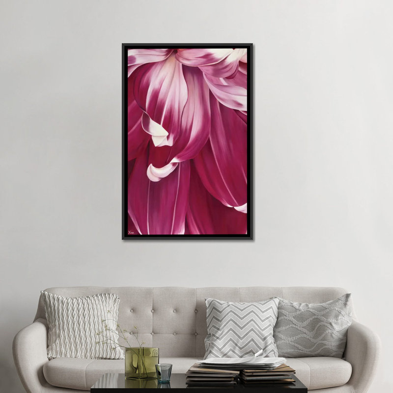 « arti tulipe i », impression sur toile, H 26 po x l 18 po x P 1,5 po, Toile avec cadre noir, Pas de tapis